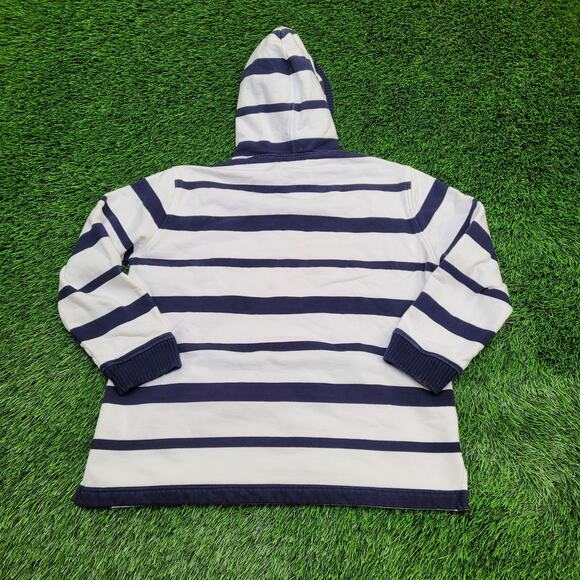 Ralph-Lauren Lace-Up Hoodie Womens Large 21x24 Stripes - Picture 2 of 14